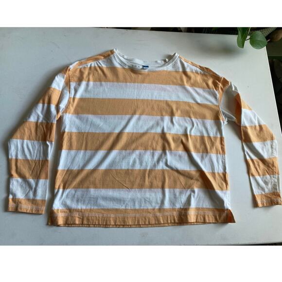 Old Navy orange stripe rugby shirt Sz large - Picture 1 of 10
